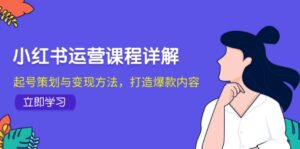 小红书运营课程详解:起号策划与变现方法,打造爆款内容-中创网_分享创业项目_助您在家赚钱