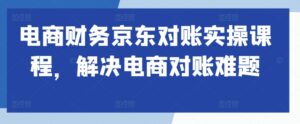 电商财务京东对账实操课程,解决电商对账难题-中创网_分享创业项目_助您在家赚钱