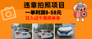 （13143期）最强副业，违章拍照，一单利润8-58元，全国大小城市都可做-中创网_分享创业项目_助您在家赚钱