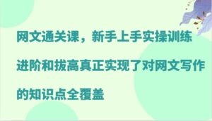 网文通关课,新手上手实操训练,进阶和拔高真正实现了对网文写作的知识点全覆盖-中创网_分享创业项目_助您在家赚钱