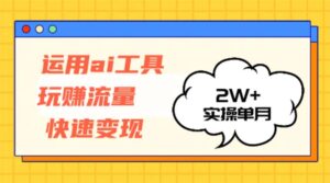 （12955期）运用AI工具玩赚流量快速变现 实操单月2w+-中创网_分享创业项目_助您在家赚钱