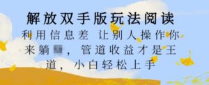 解放双手版玩法阅读，利用信息差让别人操作你来躺Z，管道收益才是王道，小白轻松上手【揭秘】-中创网_分享创业项目_助您在家赚钱