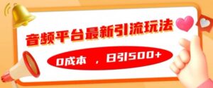音频平台最新引流玩法，0成本，日引500+【揭秘】-中创网_分享创业项目_助您在家赚钱