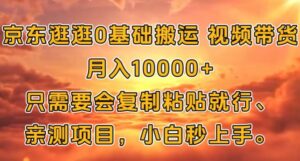 京东逛逛0基础搬运视频带货【赚佣金】月入1w-中创网_分享创业项目_助您在家赚钱