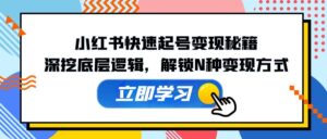 (12896期)小红书快速起号变现秘籍:深挖底层逻辑,解锁N种变现方式-中创网_分享创业项目_助您在家赚钱