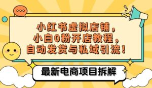 小红书电商,小白虚拟类目店铺教程,被动收益+私域引流-中创网_分享创业项目_助您在家赚钱