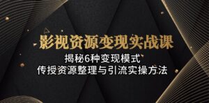 (13140期)影视资源变现实战课:揭秘6种变现模式,传授资源整理与引流实操方法-中创网_分享创业项目_助您在家赚钱