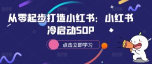 从零起步打造小红书:小红书冷启动SOP-中创网_分享创业项目_助您在家赚钱