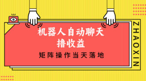 （12908期）机器人自动聊天撸收益，单机日入500+矩阵操作当天落地-中创网_分享创业项目_助您在家赚钱