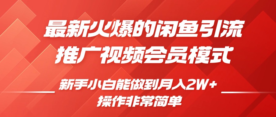 闲鱼引流推广影视会员，0成本就可以操作，新手小白月入过W+【揭秘】-中创网_分享创业项目_助您在家赚钱