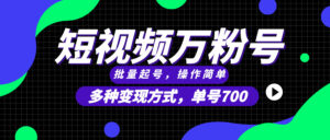 (13497期)短视频快速涨粉,批量起号,单号700,多种变现途径,可无限扩大来做。-中创网_分享创业项目_助您在家赚钱