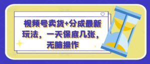 视频号卖货+分成最新玩法，一天保底几张，无脑操作-中创网_分享创业项目_助您在家赚钱