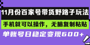 (13281期)百家号带货野路子玩法 手机就可以操作,无脑复制粘贴 单账号日稳定变现...-中创网_分享创业项目_助您在家赚钱