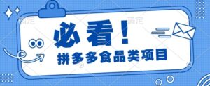 揭秘拼多多食品项目日出千单，解锁高利润运营及选品技巧，新手当天上手-中创网_分享创业项目_助您在家赚钱