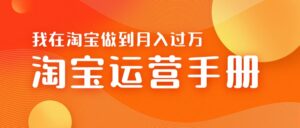 淘宝运营教学手册在淘宝卖这个品可以让你做到日入几张+新手小白轻松上手-中创网_分享创业项目_助您在家赚钱