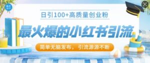 最火爆的小红书引流，日引100+高质量创业粉-中创网_分享创业项目_助您在家赚钱