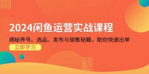2024闲鱼运营实战课程:揭秘养号、选品、发布与销售秘籍,助你快速出单-中创网_分享创业项目_助您在家赚钱