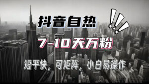 (13454期)抖音自热涨粉3天千粉,7天万粉,操作简单,轻松上手,可矩阵放大-中创网_分享创业项目_助您在家赚钱