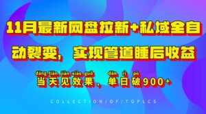 11月最新网盘拉新+私域全自动裂变,实现管道睡后收益,当天见效果,单日破900+-中创网_分享创业项目_助您在家赚钱