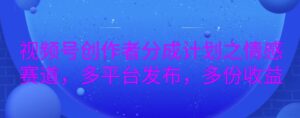 详解视频号创作者分成项目之情感赛道，暴力起号，可同步多平台-中创网_分享创业项目_助您在家赚钱