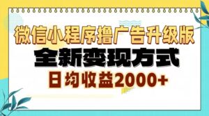 （13186期）微信小程序撸广告升级版，全新变现方式，日均收益2000+-中创网_分享创业项目_助您在家赚钱