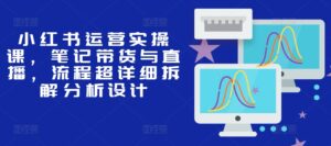 小红书运营实操课,笔记带货与直播,流程超详细拆解分析设计-中创网_分享创业项目_助您在家赚钱