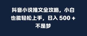抖音小说推文全攻略,小白也能轻松上手,日入 5张+ 不是梦【揭秘】-中创网_分享创业项目_助您在家赚钱