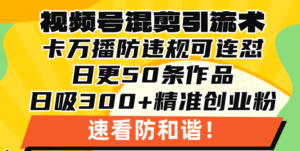 (13400期)视频号混剪引流技术,500万播放引流17000创业粉,操作简单当天学会-中创网_分享创业项目_助您在家赚钱