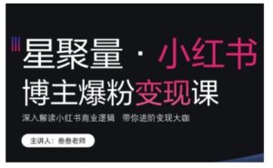 小红书博主爆粉变现课,深入解读小红书商业逻辑,带你进阶变现大咖-中创网_分享创业项目_助您在家赚钱