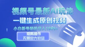 （13277期）视频号最新AI万法，一键生成原创视频，小白新号也能轻松日入100+-中创网_分享创业项目_助您在家赚钱