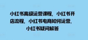 小红书高级运营课程，小红书开店流程，小红书电商如何运营，小红书疑问解答-中创网_分享创业项目_助您在家赚钱