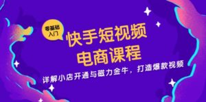 (13250期)快手短视频电商课程,详解小店开通与磁力金牛,打造爆款视频-中创网_分享创业项目_助您在家赚钱
