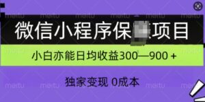 微信小程序保Z项目,独家变现,日均收益几张-中创网_分享创业项目_助您在家赚钱