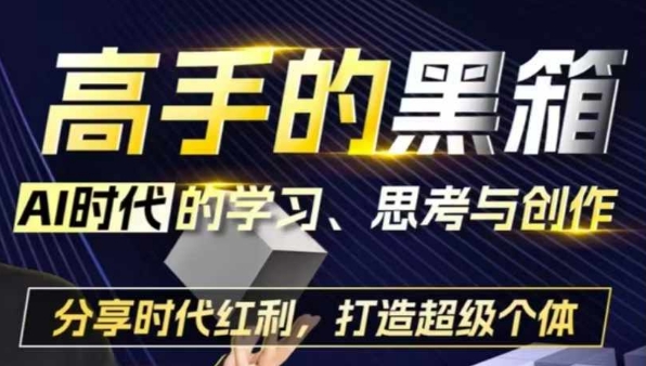 高手的黑箱：AI时代学习、思考与创作-分红时代红利，打造超级个体-中创网_分享创业项目_助您在家赚钱