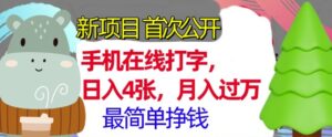 手机在线打字,小白轻松上手,月入过w,最简单的挣钱项目-中创网_分享创业项目_助您在家赚钱