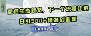 微信生态新宠小绿书:下一个流量洼地,日引500+精准创业粉,粉丝质量超高-中创网_分享创业项目_助您在家赚钱