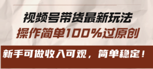 (13337期)视频号带货最新玩法,操作简单100%过原创,新手可做收入可观,简单稳定!-中创网_分享创业项目_助您在家赚钱