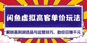 (13437期)闲鱼虚拟高客单价玩法:解锁高利润选品与运营技巧,助你日赚千元!-中创网_分享创业项目_助您在家赚钱