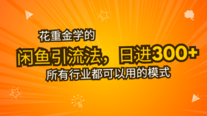 （13412期）花重金学的闲鱼引流法，日引流300+创业粉，看完这节课瞬间不想上班了-中创网_分享创业项目_助您在家赚钱