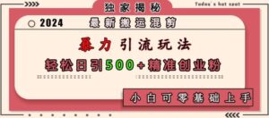 最新搬运混剪暴力引流玩法,轻松日引500+精准创业粉,小白可零基础上手-中创网_分享创业项目_助您在家赚钱