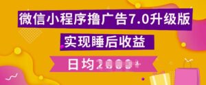 小程序撸广告最新7.0玩法,全新升级玩法,日均多张-中创网_分享创业项目_助您在家赚钱