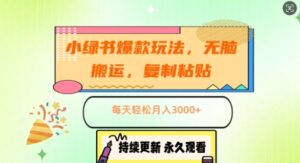 小绿书爆款玩法,无脑搬运,复制粘贴,每天轻松月入3000+-中创网_分享创业项目_助您在家赚钱