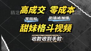 （13384期）高成交零成本，售卖甜妹格斗视频，谁发谁火，加爆微信，收款收到手软-中创网_分享创业项目_助您在家赚钱