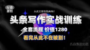 11月最新头条1280付费课程，手把手教你日入300+  教你写一篇没有“AI味的文章”，附赠独家指令【揭秘】-中创网_分享创业项目_助您在家赚钱
