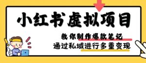 小红书虚拟项目实战,爆款笔记制作,矩阵放大玩法分享-中创网_分享创业项目_助您在家赚钱