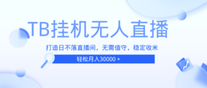 （13505期）TB无人直播，打造日不落直播间，无需真人出镜，无需值守，打造日不落直...-中创网_分享创业项目_助您在家赚钱