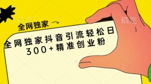 全网独家抖音引流轻松日引300+精准创业粉-中创网_分享创业项目_助您在家赚钱