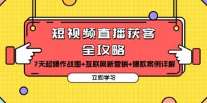 (13439期)短视频直播获客全攻略:7天起爆作战图+互联网新营销+爆款案例详解-中创网_分享创业项目_助您在家赚钱