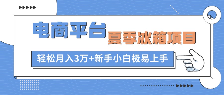 电商平台冰箱项目，项目门槛低，0成本投入，小白轻松上手-中创网_分享创业项目_助您在家赚钱