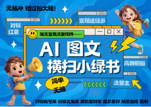 AI搞定小绿书长尾管道收益 破天流量富贵你还没接？ 简单复制黏贴图文赛道 爆款选题...-中创网_分享创业项目_助您在家赚钱